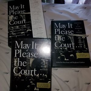 May It Please the Court Hardcover Book & 6 cassette tapes.